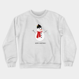 Snow man with snow flake Crewneck Sweatshirt